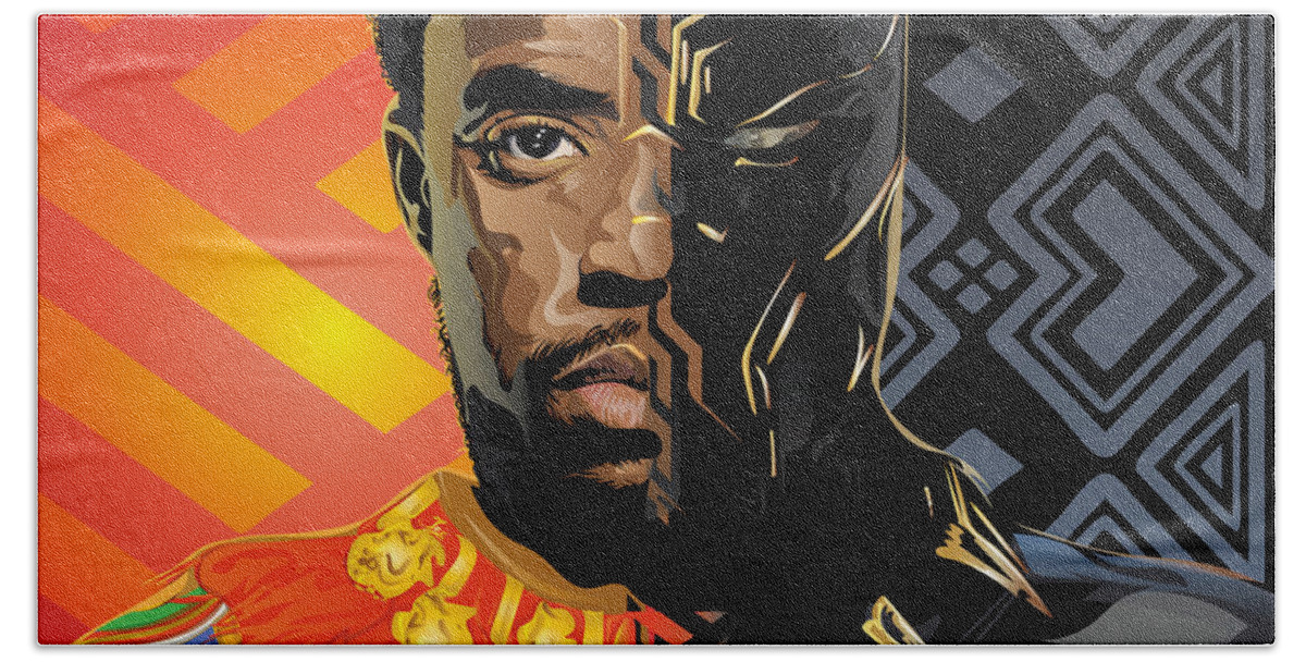 Vector Hand Towel featuring the digital art Black Panther by Tec Nificent