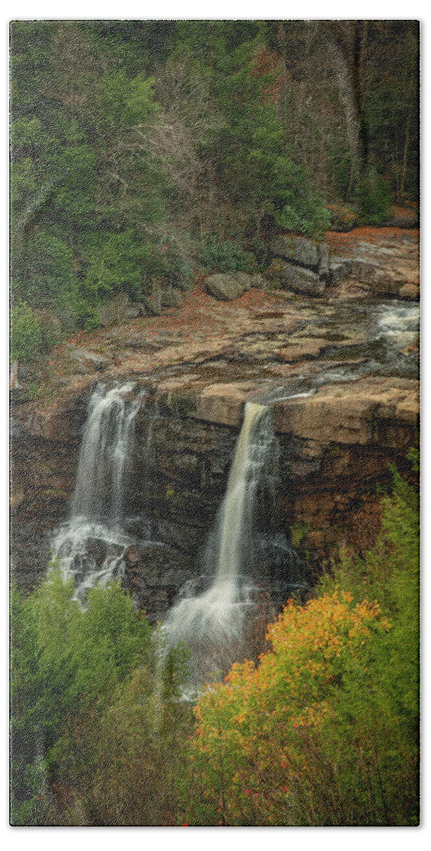 Water Hand Towel featuring the photograph Blackwater Falls by David Waldrop