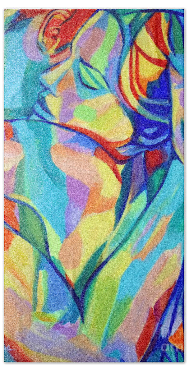 Love Paintings Bath Towel featuring the painting Bliss by Helena Wierzbicki