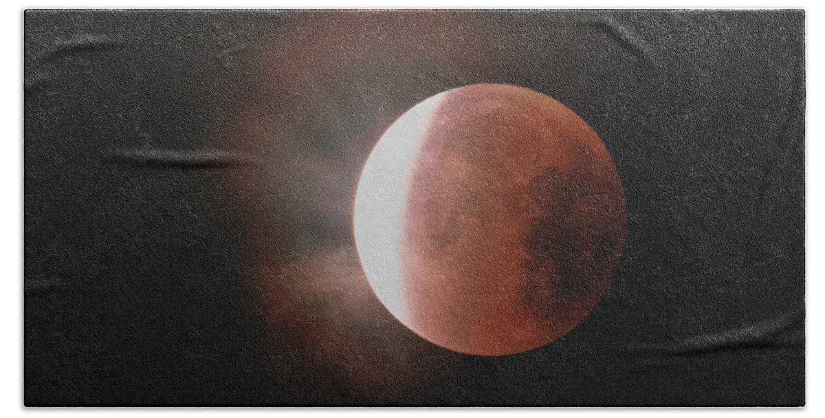 Blood Moon Bath Towel featuring the photograph Blood Moon  by Mitch Shindelbower