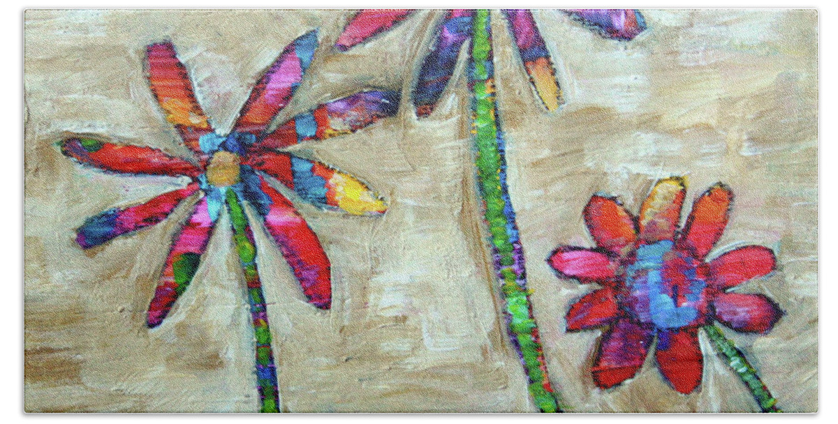 Flowers Hand Towel featuring the painting Bloom Trees by Winona's Sunshyne
