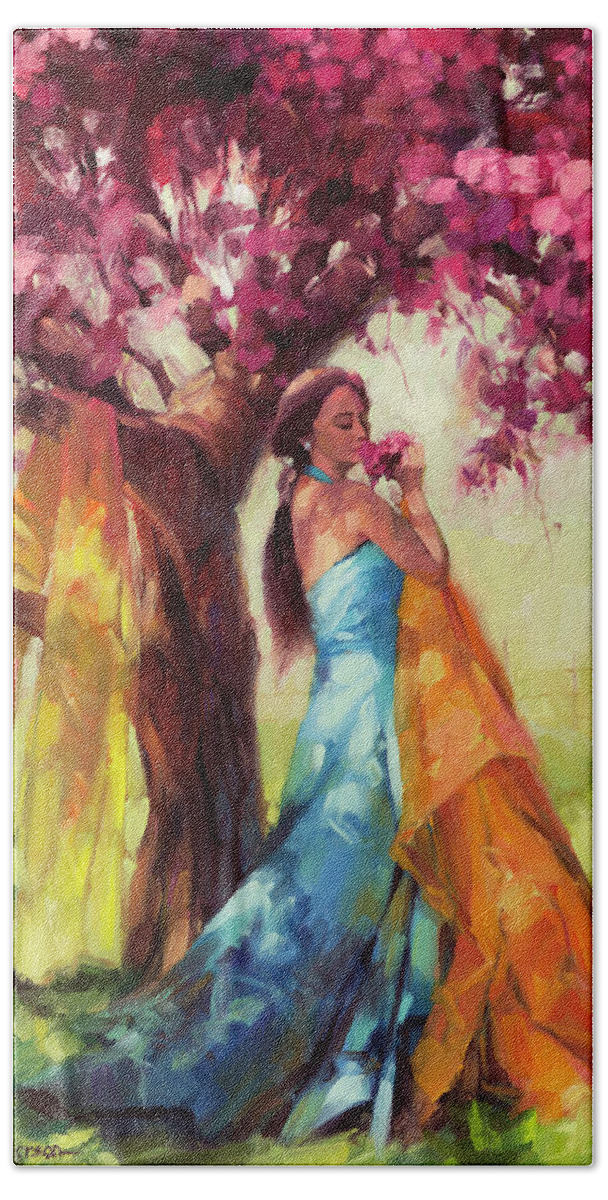 Country Hand Towel featuring the painting Blossom by Steve Henderson