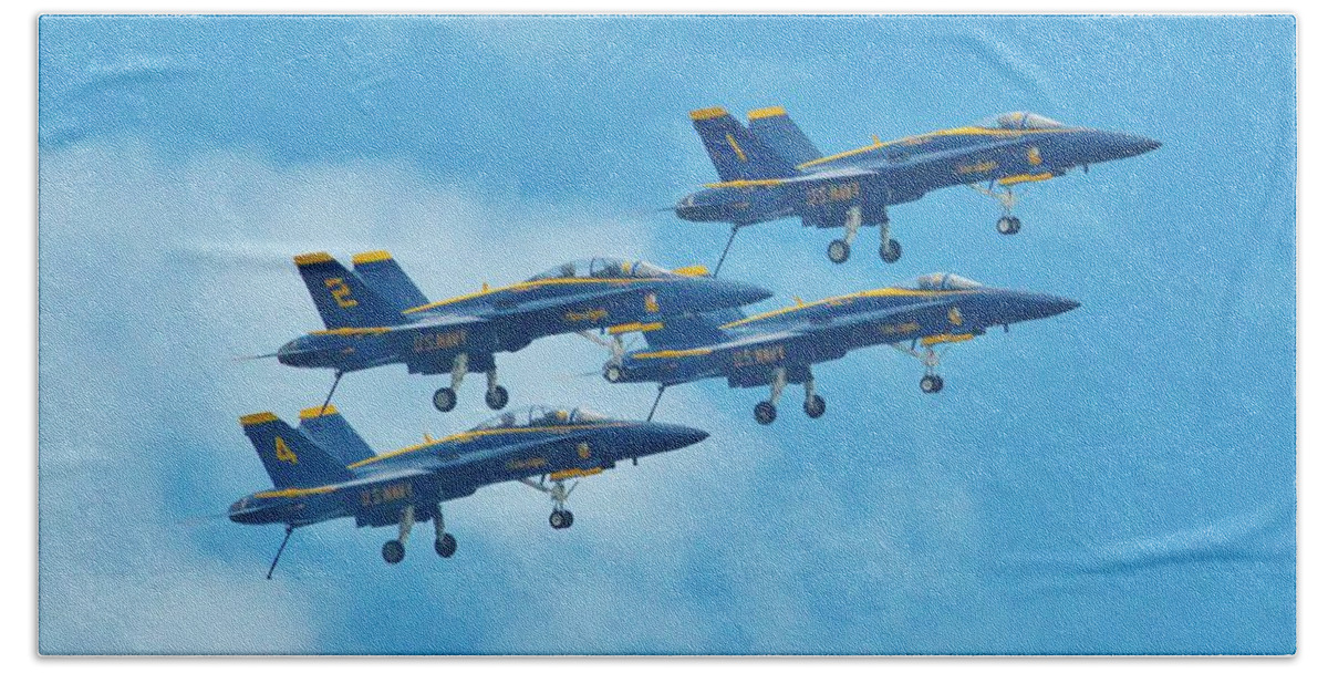 Plane Bath Towel featuring the photograph Blue Angels by Billy Beck