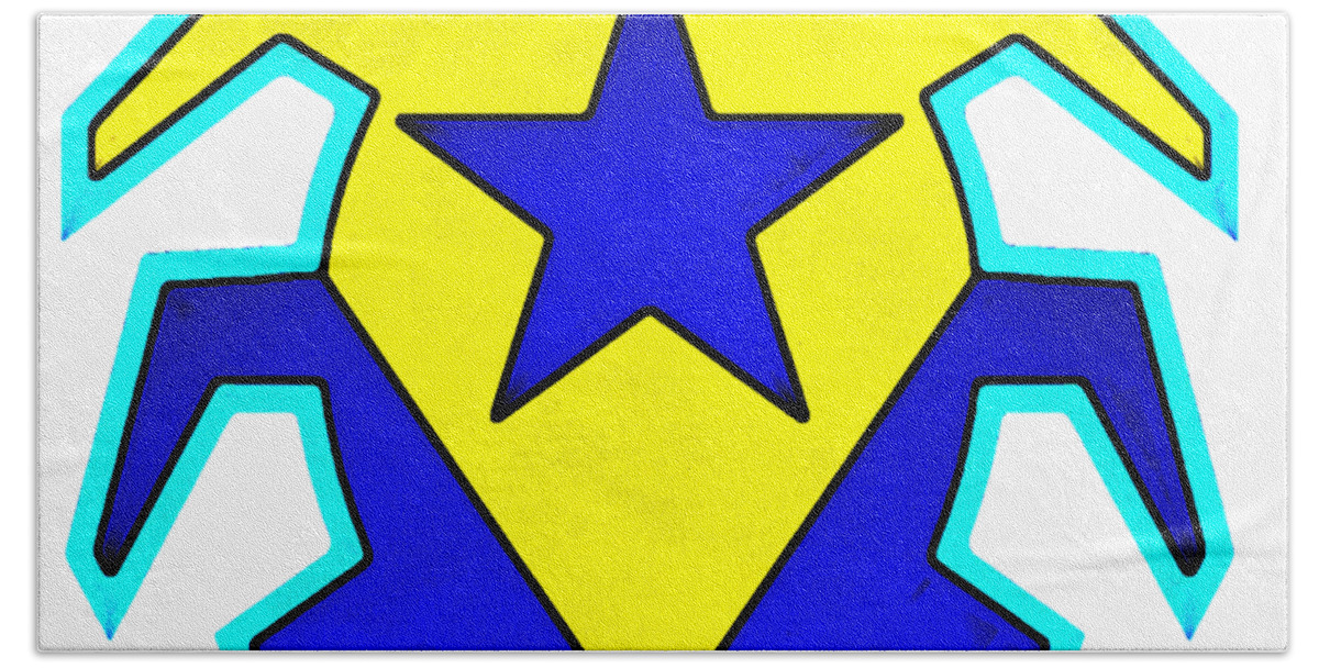 blue and gold bath towels