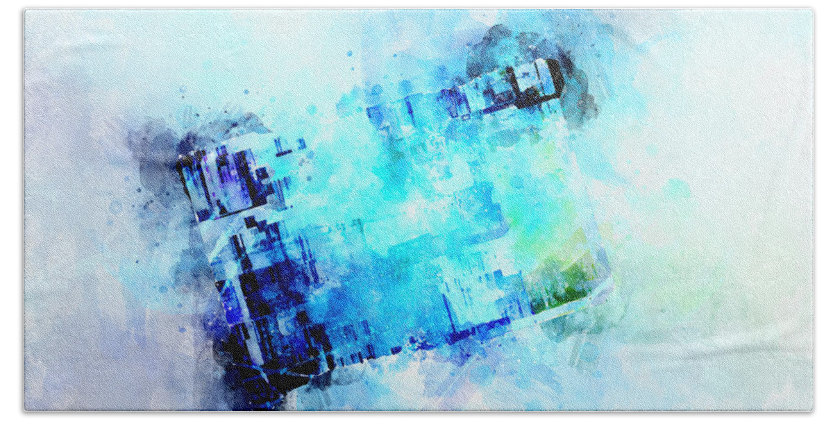 Blue Hand Towel featuring the digital art Blue Canvas by Art Di