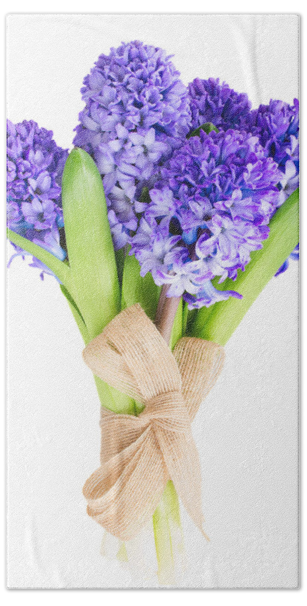Blue Bath Towel featuring the photograph Blue Hyacinth by Anastasy Yarmolovich