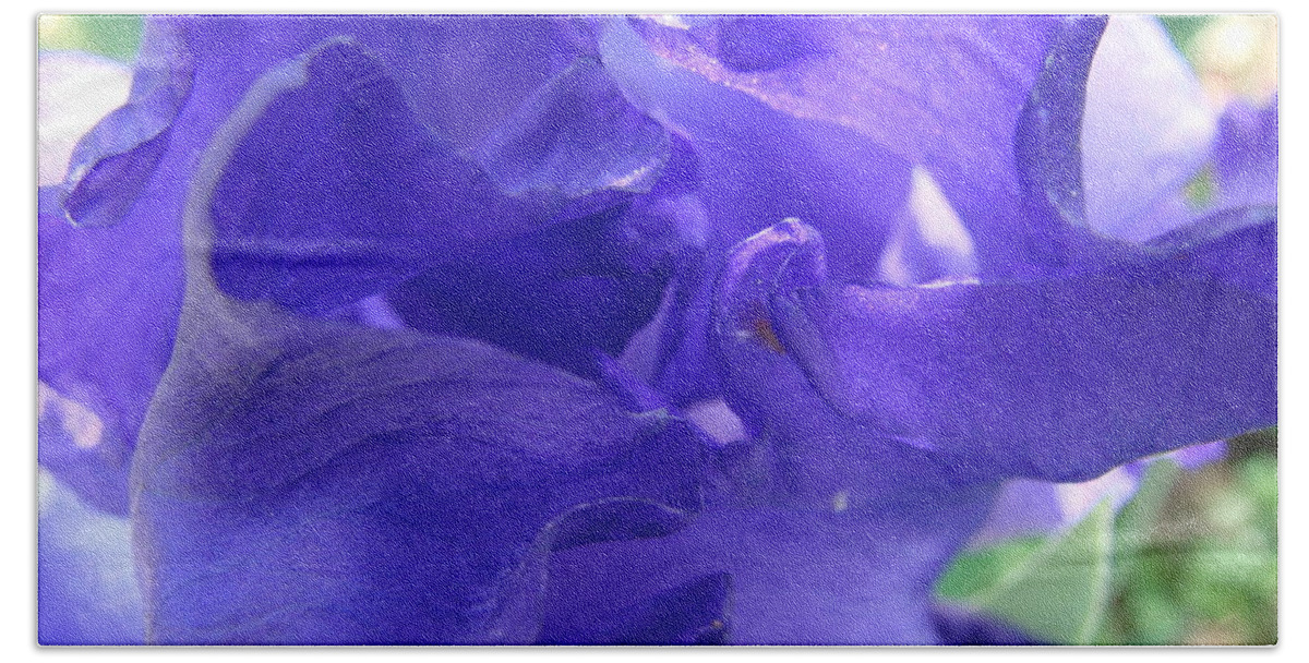 Iris Bath Towel featuring the photograph Blue Iris by Liz Vernand