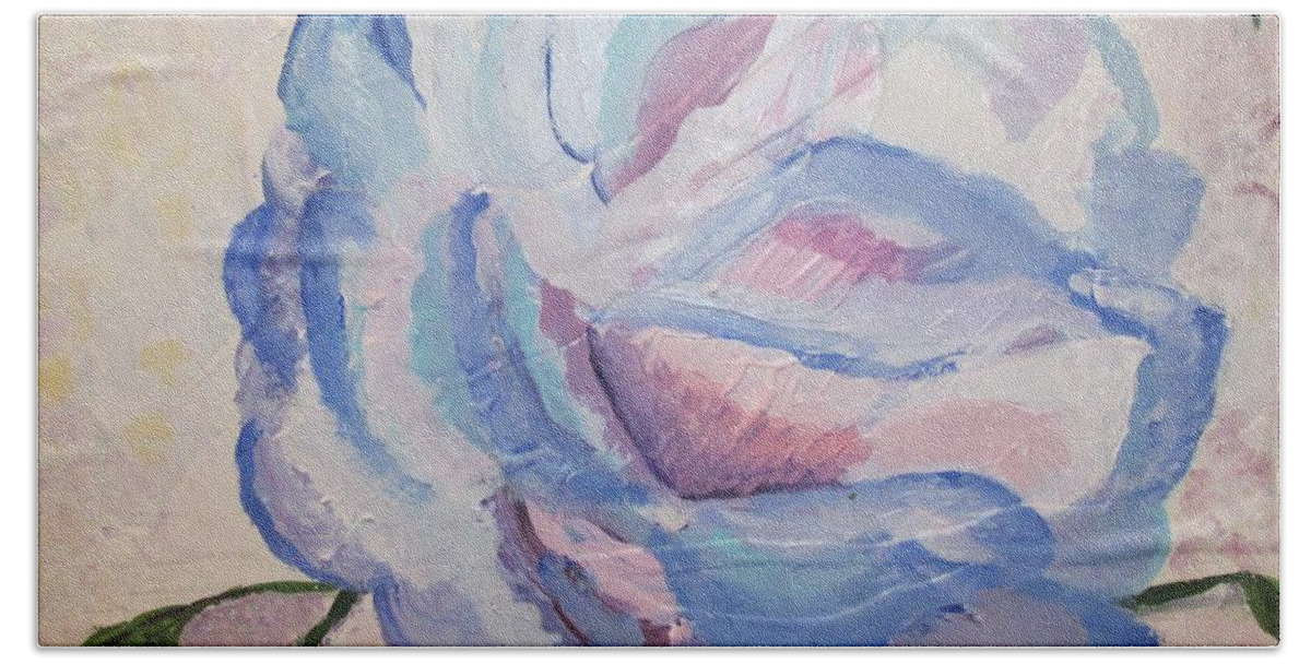 Flowers Hand Towel featuring the painting Blue by Jennylynd James