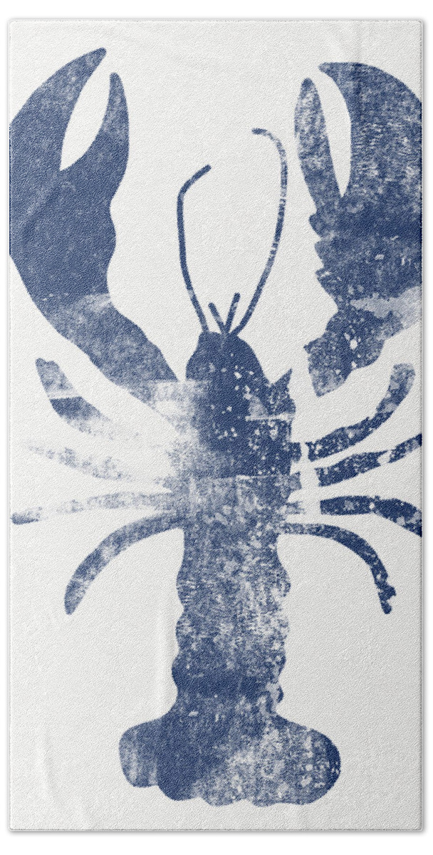 Cape Cod Bath Sheet featuring the painting Blue Lobster- Art by Linda Woods by Linda Woods