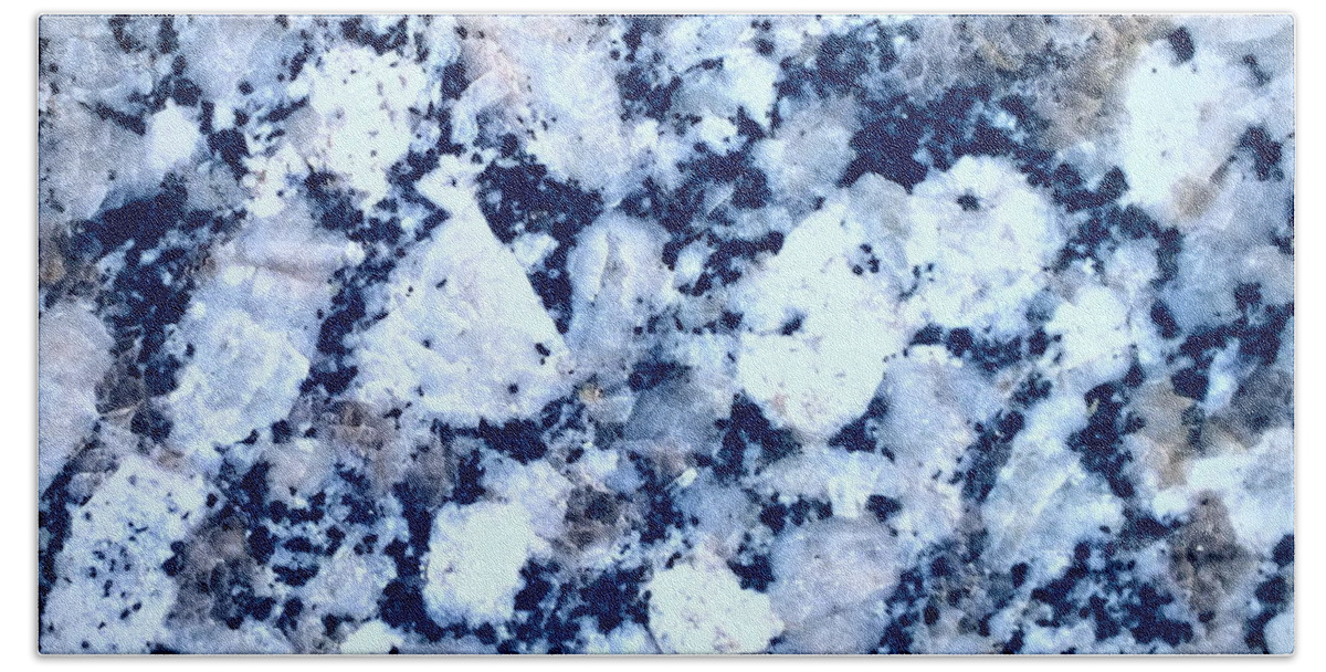 Photograph Bath Towel featuring the photograph Blue Polished Granite by Delynn by Delynn Addams