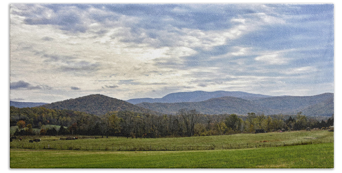 luray Virginia Bath Towel featuring the photograph Blue Ridge Mountains of Virginia by Brendan Reals