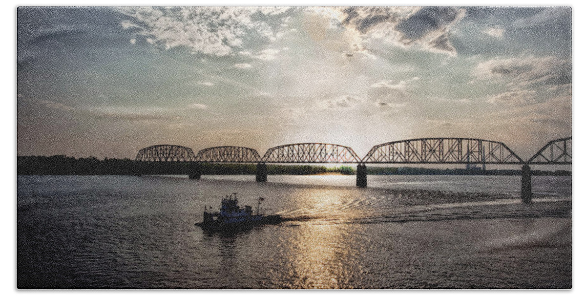 Ohio River Bath Towel featuring the photograph Blue River by Diana Powell