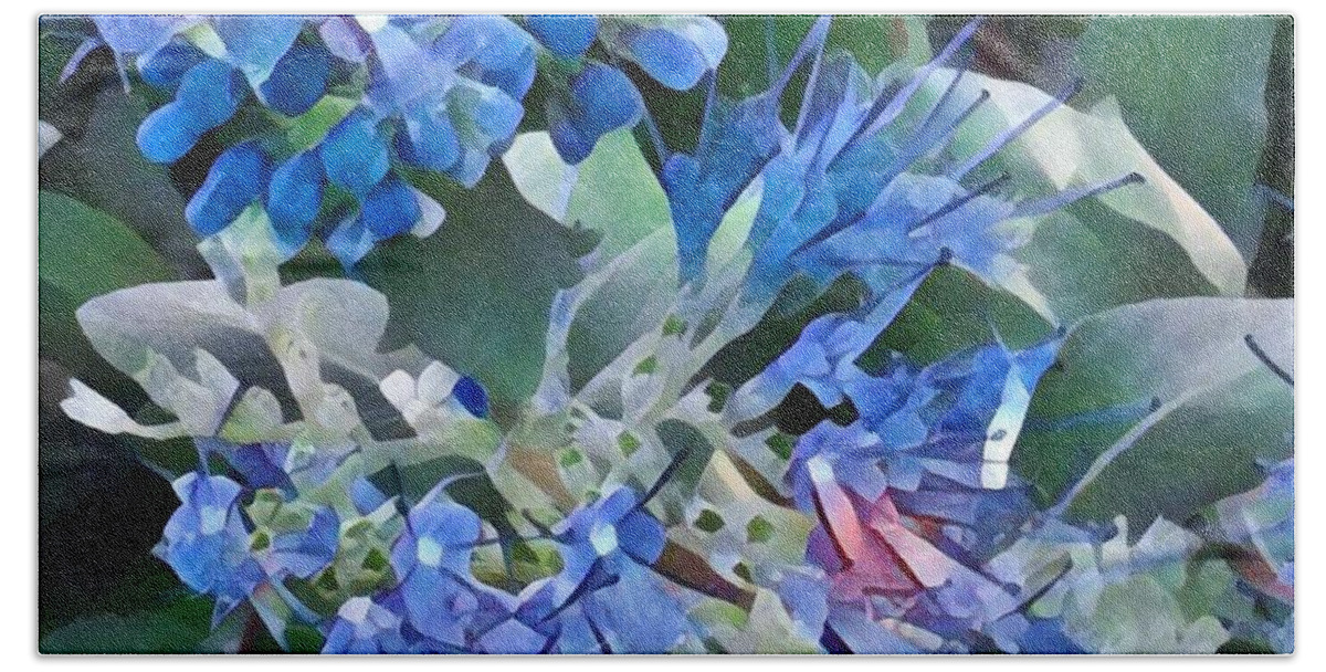 Blue Splash - Flowers Of Spring Hand Towel featuring the photograph Blue Splash - Flowers of Spring by Miriam Danar