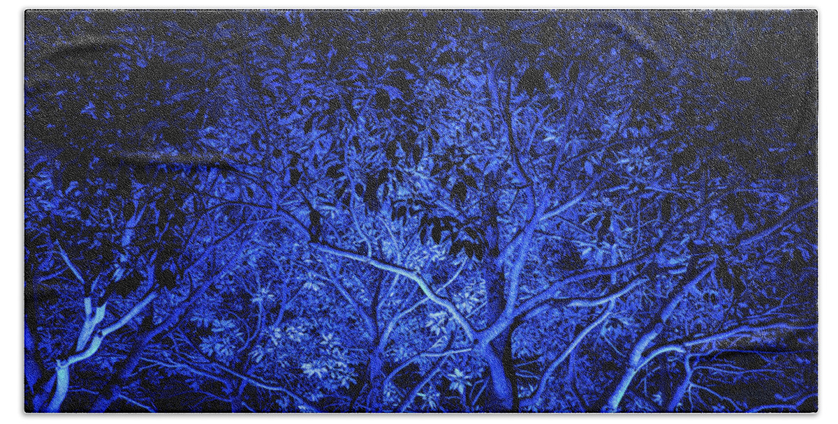 Cairns Hand Towel featuring the photograph Blue trees by Jocelyn Kahawai