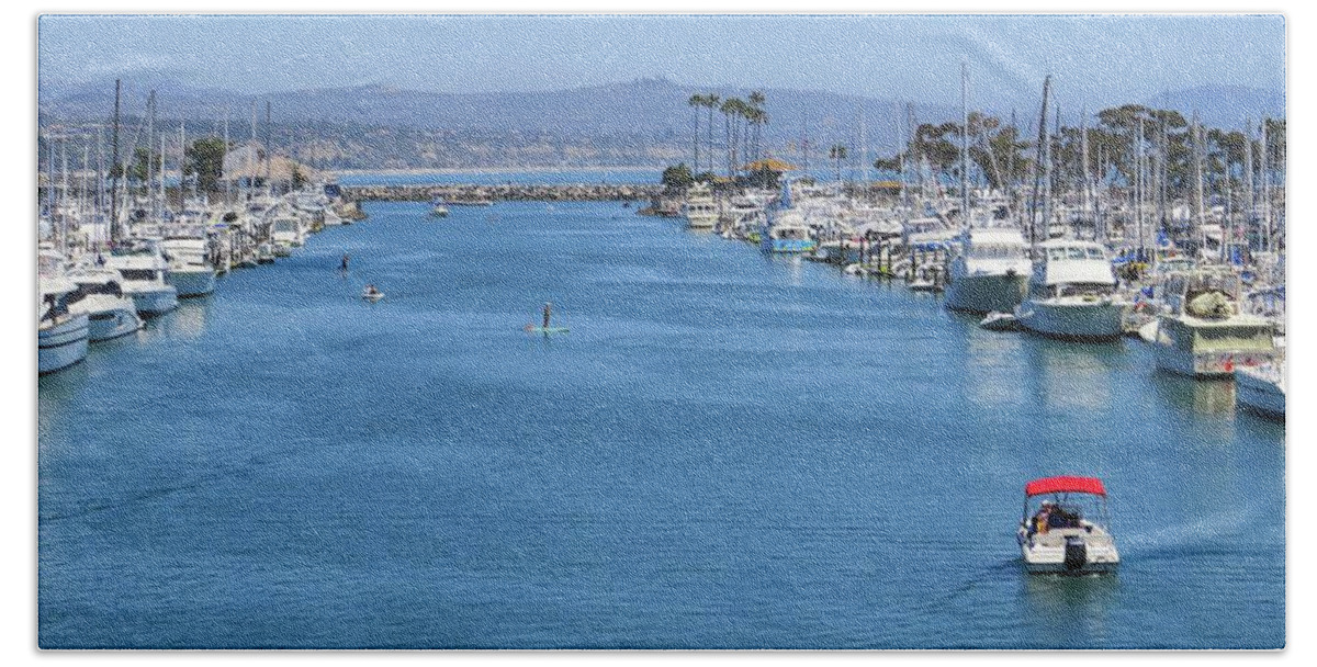 Dana Point Harbor Hand Towel featuring the photograph Blue Water Harbor by Connor Beekman