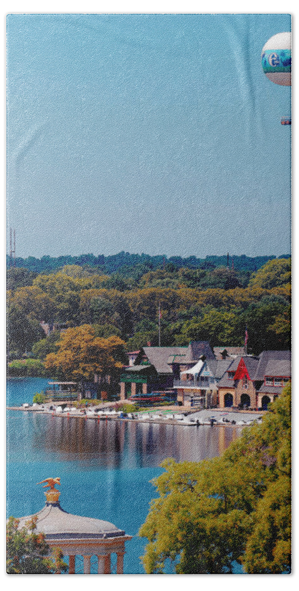 Boat House Row Philadelphia Philly Kelly Drive Fairmount Park Boating City Canon 6d Scenery Greenery Water Hand Towel featuring the photograph Boat House Row by Paul Watkins