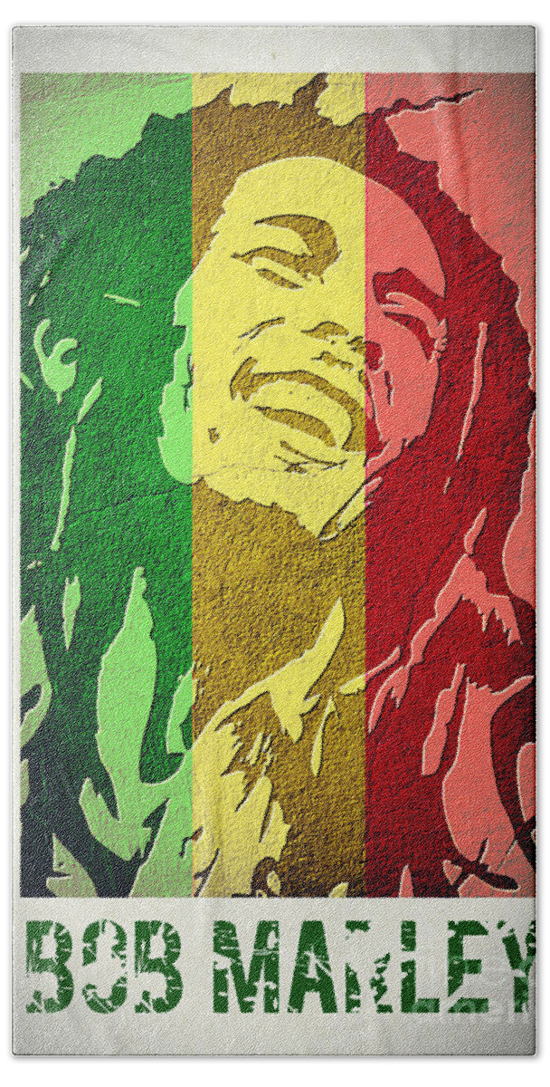 Bob Marley Hand Towel featuring the digital art Bob Marley II by Binka Kirova