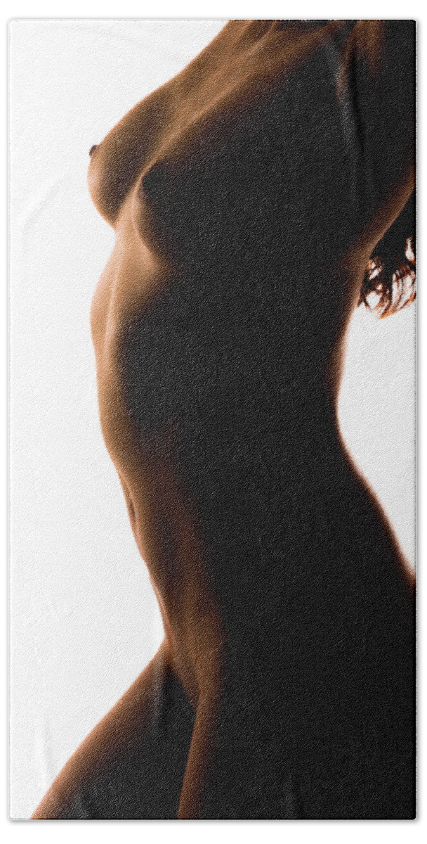 Silhouette Hand Towel featuring the photograph Bodyscape 185 by Michael Fryd