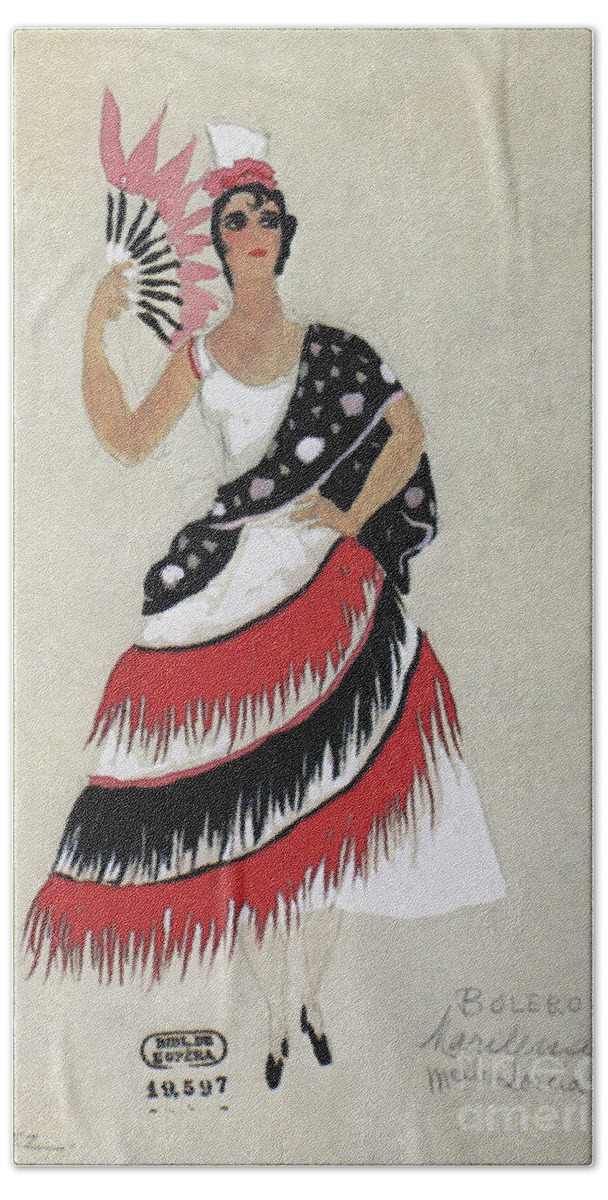 1941 Bath Towel featuring the photograph Bolero Costume by Granger