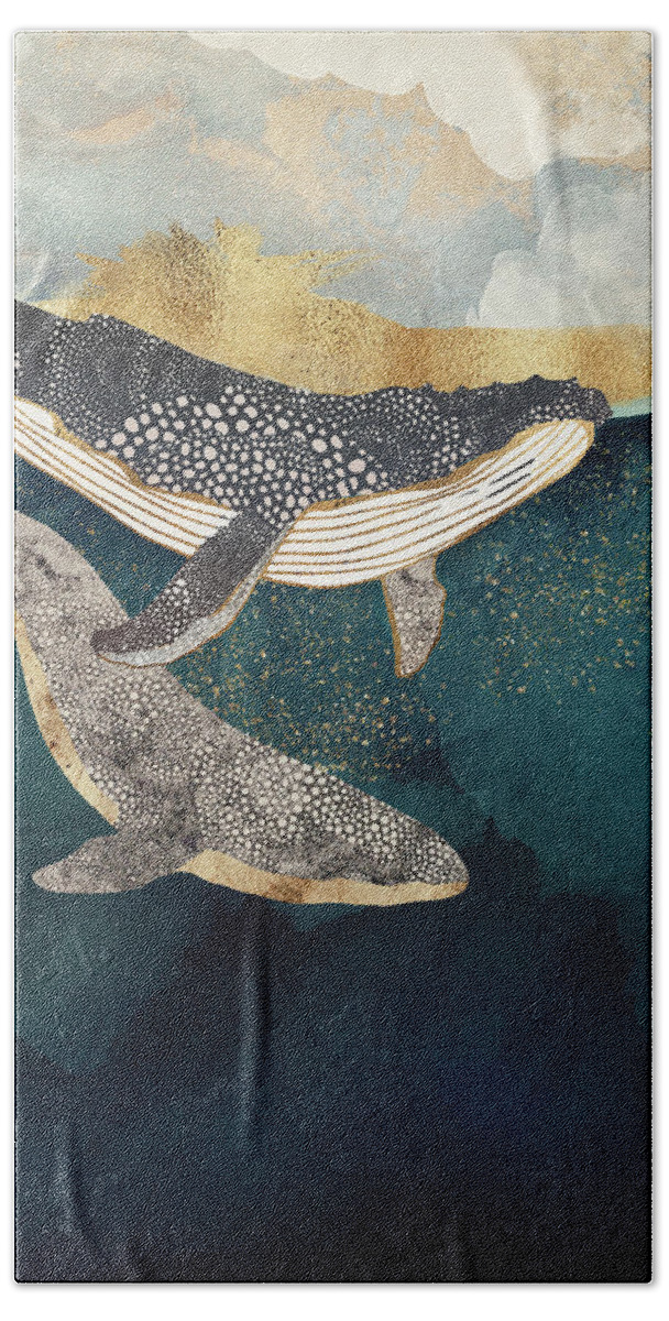 Whale Hand Towel featuring the digital art Bond II by Spacefrog Designs