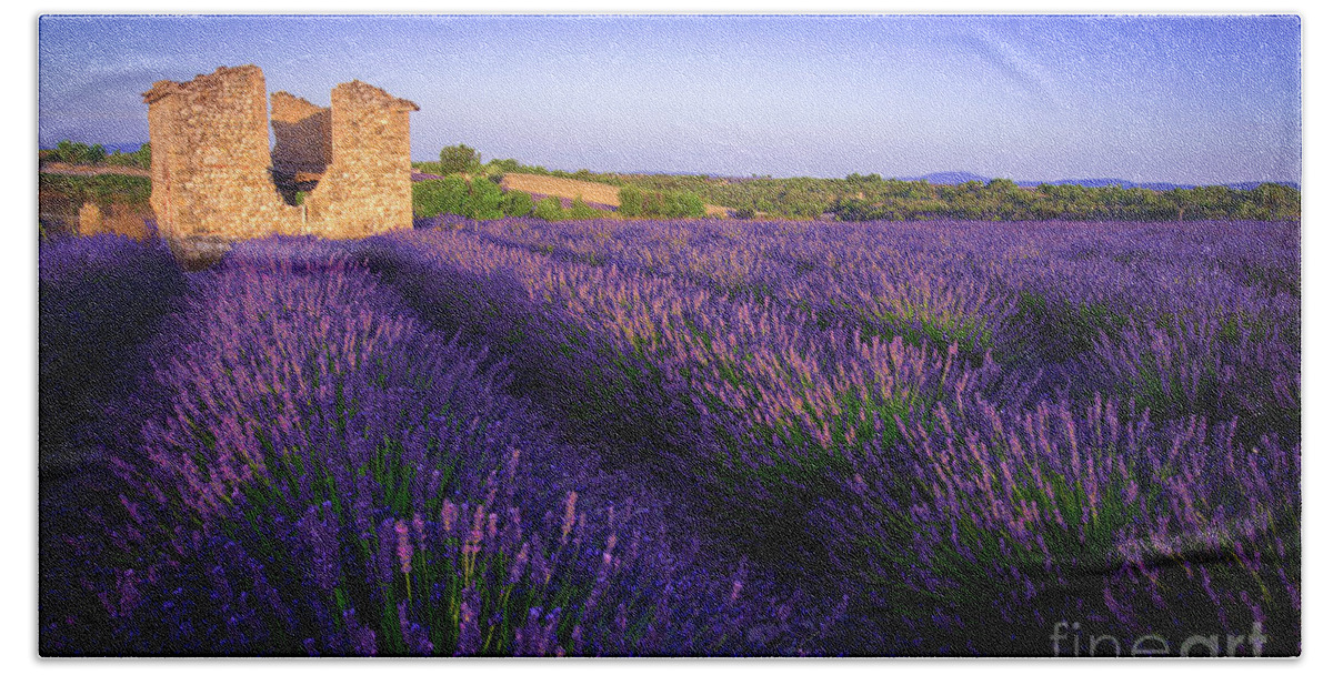 Valensole Bath Towel featuring the photograph Bonjour Valensole by Marco Crupi
