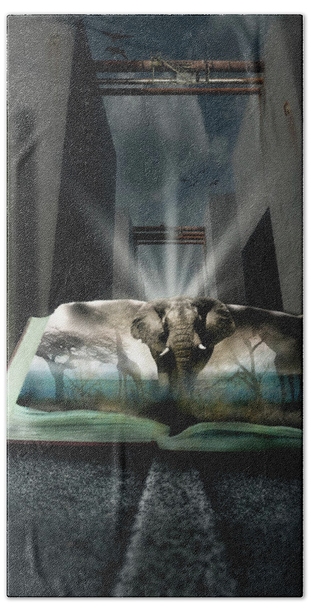 Elephant Bath Towel featuring the digital art Book of enlightenment by Nathan Wright