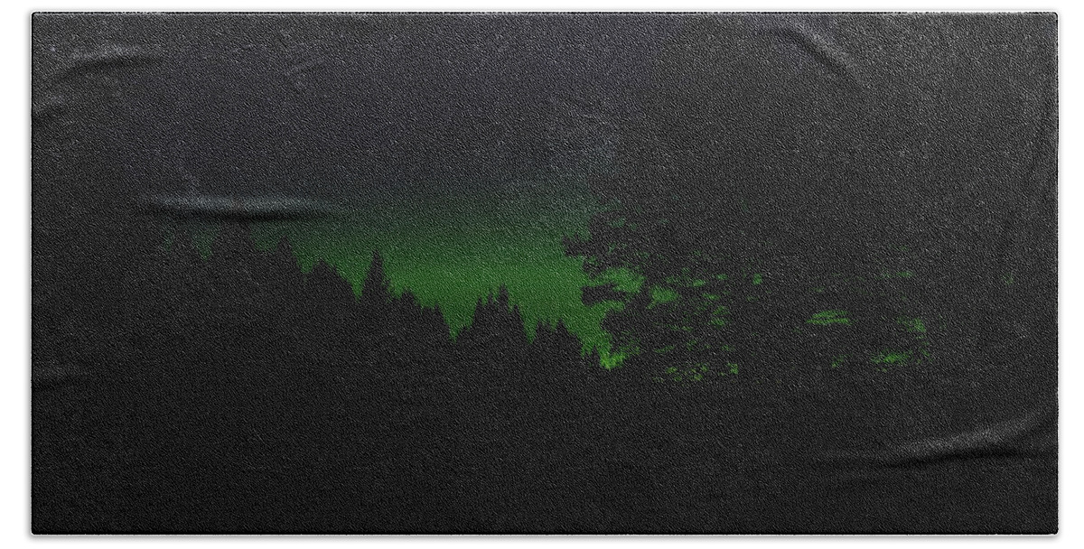 Aurora Borealis Bath Towel featuring the photograph Boot Creek Green Glow by Dale Kauzlaric