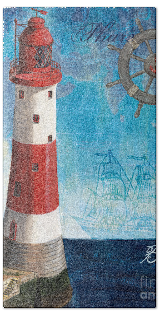Coastal Hand Towel featuring the painting Bord de Mer by Debbie DeWitt