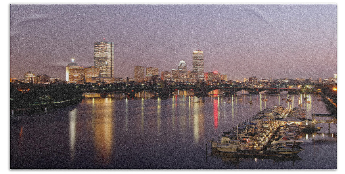 Boston Bath Towel featuring the photograph Boston Skyline Photography by Juergen Roth