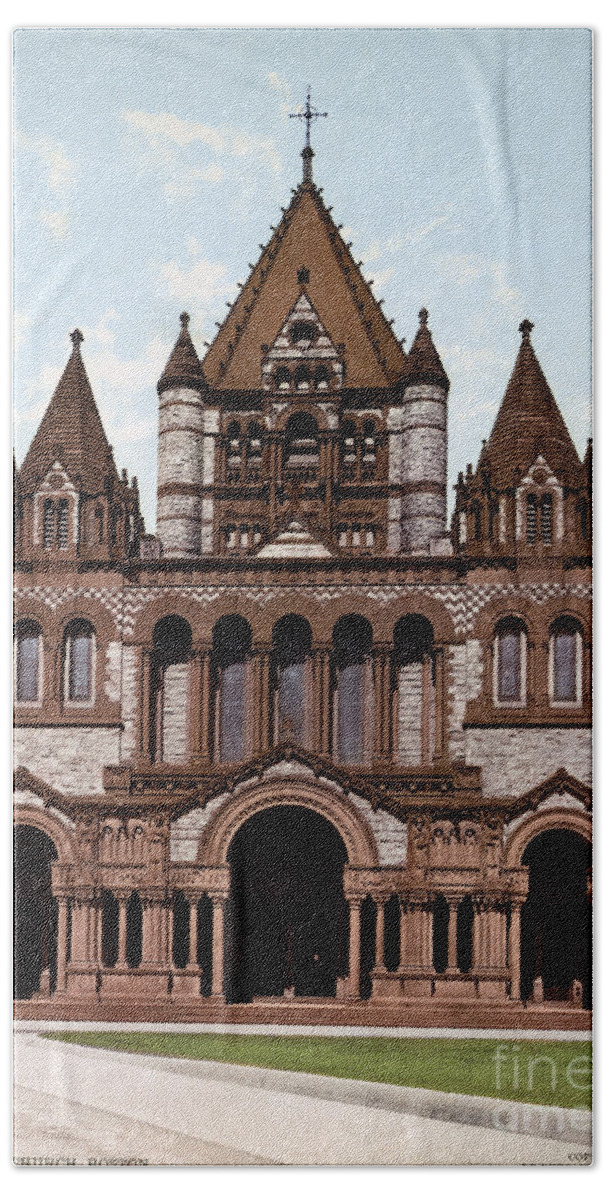 1901 Bath Towel featuring the photograph Boston, Trinity Church by Granger