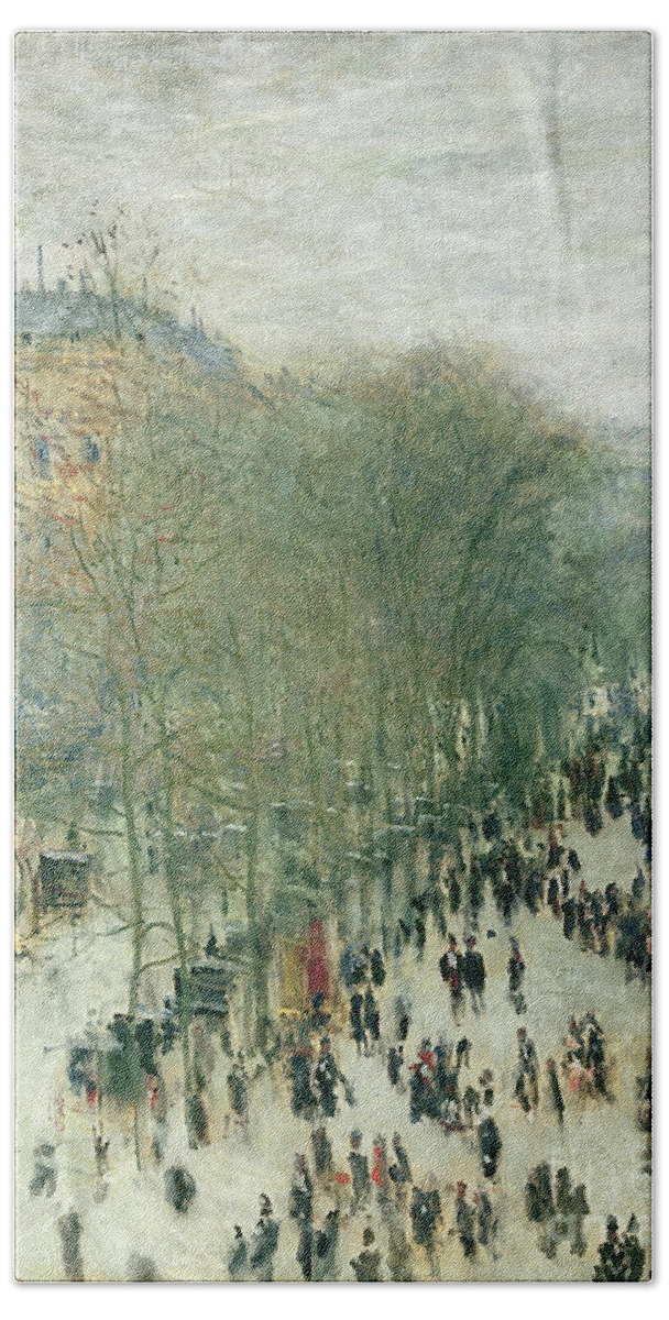 Boulevard Hand Towel featuring the painting Boulevard des Capucines by Claude Monet