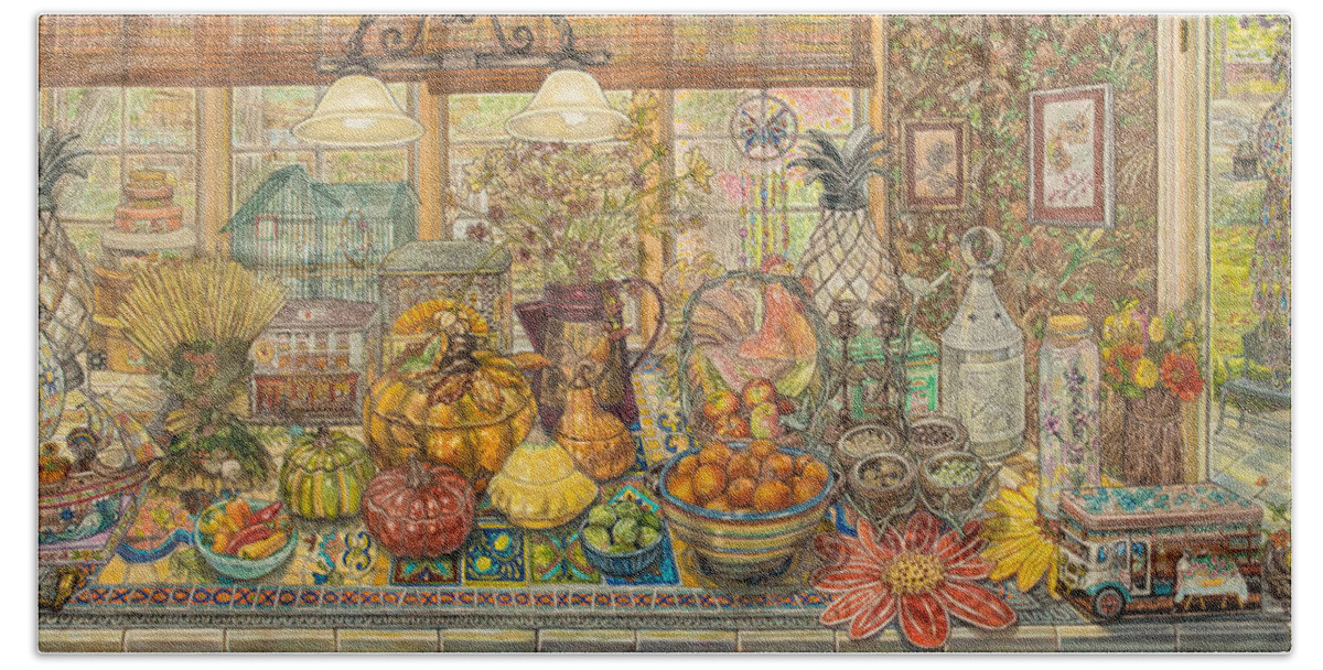 Bountiful Harvest Hand Towel featuring the painting Bountiful Harvest by Bonnie Siracusa