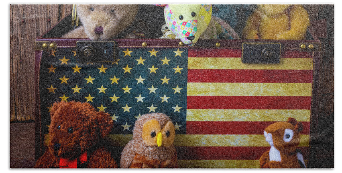 Teddy Bear Bath Towel featuring the photograph Box Full Of Bears by Garry Gay