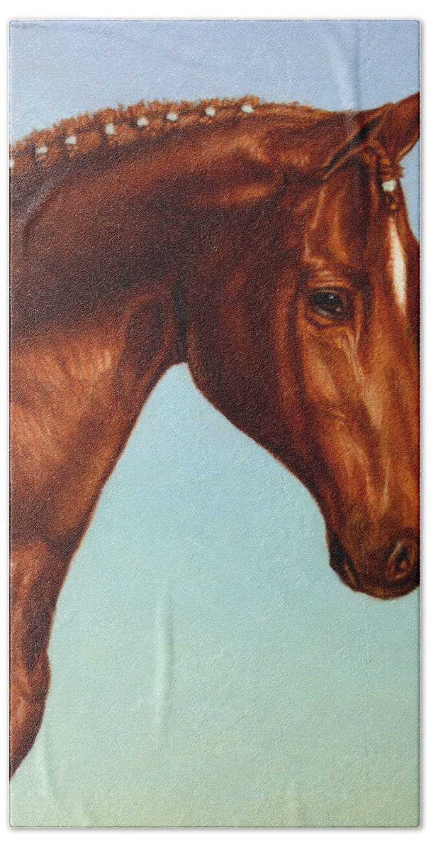 Horse Hand Towel featuring the painting Braided by James W Johnson