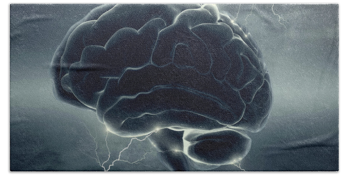 Brain Bath Sheet featuring the photograph Brainstorm by Johan Swanepoel