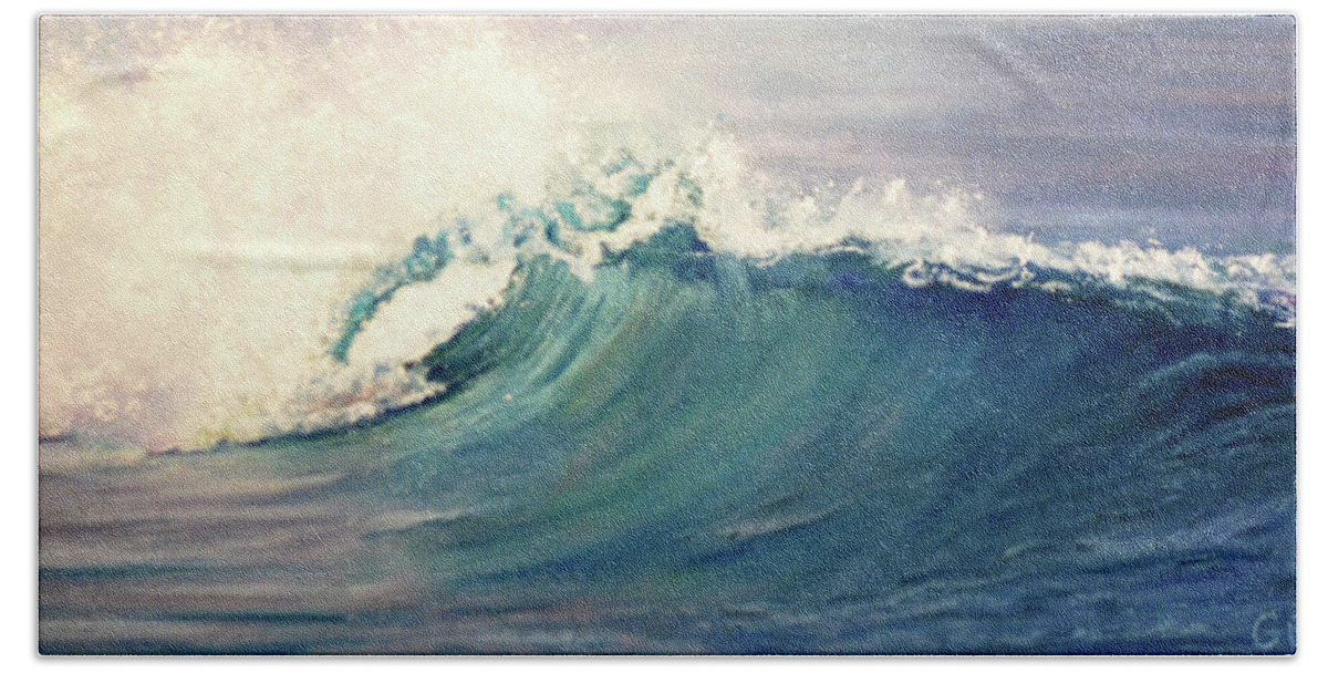 Ocean Hand Towel featuring the painting Break 1 by Joanne Grant