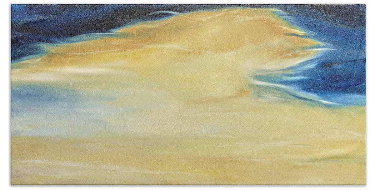 Ocean Hand Towel featuring the painting Breaking Through by Tamara Nelson