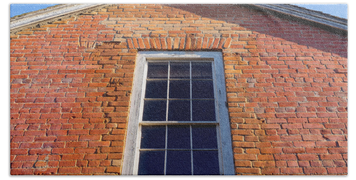 Brick House Hand Towel featuring the photograph Brick House Window by Derek Dean