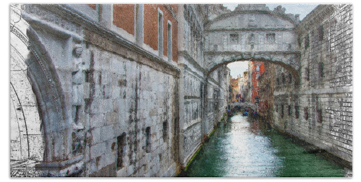 Venice Hand Towel featuring the photograph Bridge of Sighs by Tom Cameron