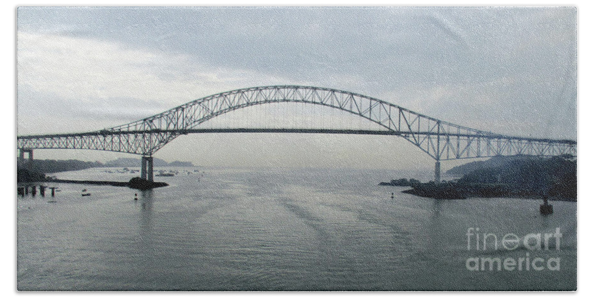 Bridge Of The Americas Hand Towel featuring the photograph Bridge Of The Americas 5 by Randall Weidner