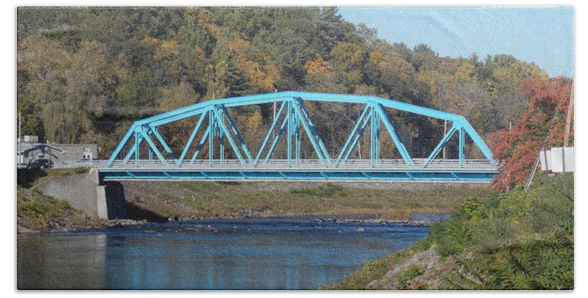 Bridge Hand Towel featuring the photograph Bridge Over Rondout Creek 2 by Nina Kindred