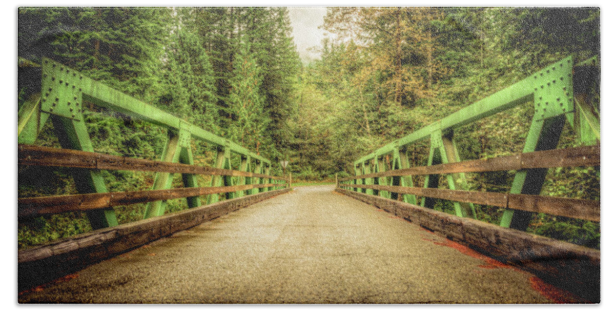 Bridge Bath Towel featuring the photograph Bridge to National Forest #86 by Spencer McDonald