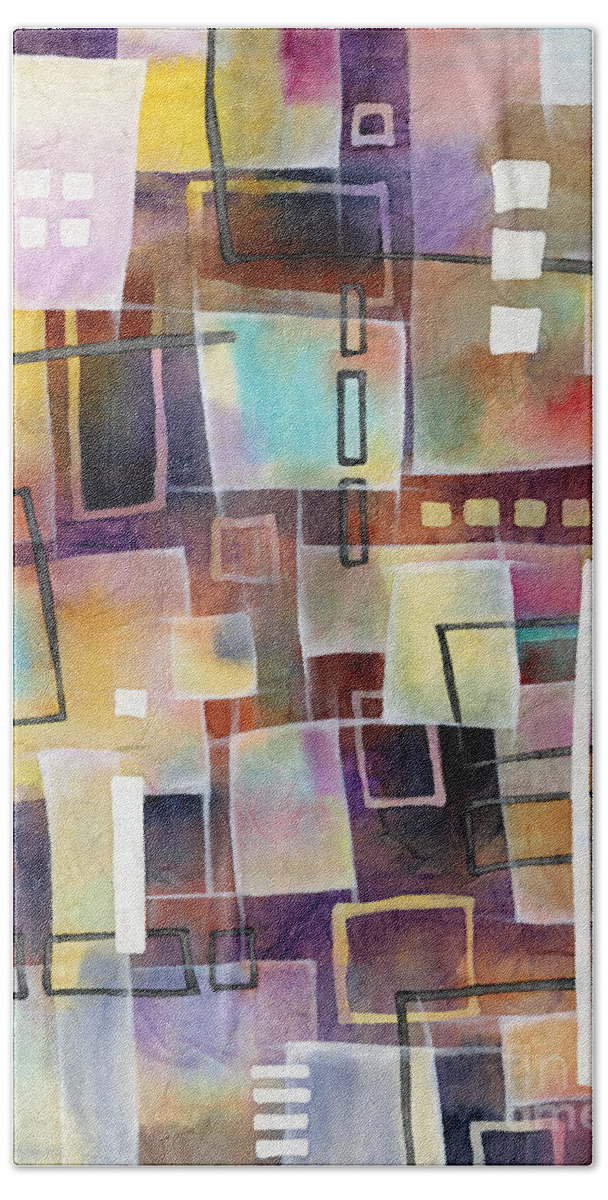 Abstract Bath Towel featuring the painting Bridging Gaps 2 by Hailey E Herrera