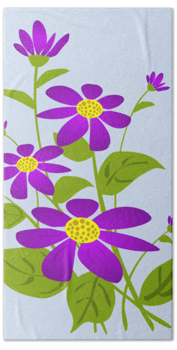 Plant Bath Towel featuring the digital art Bright Purple by Anastasiya Malakhova
