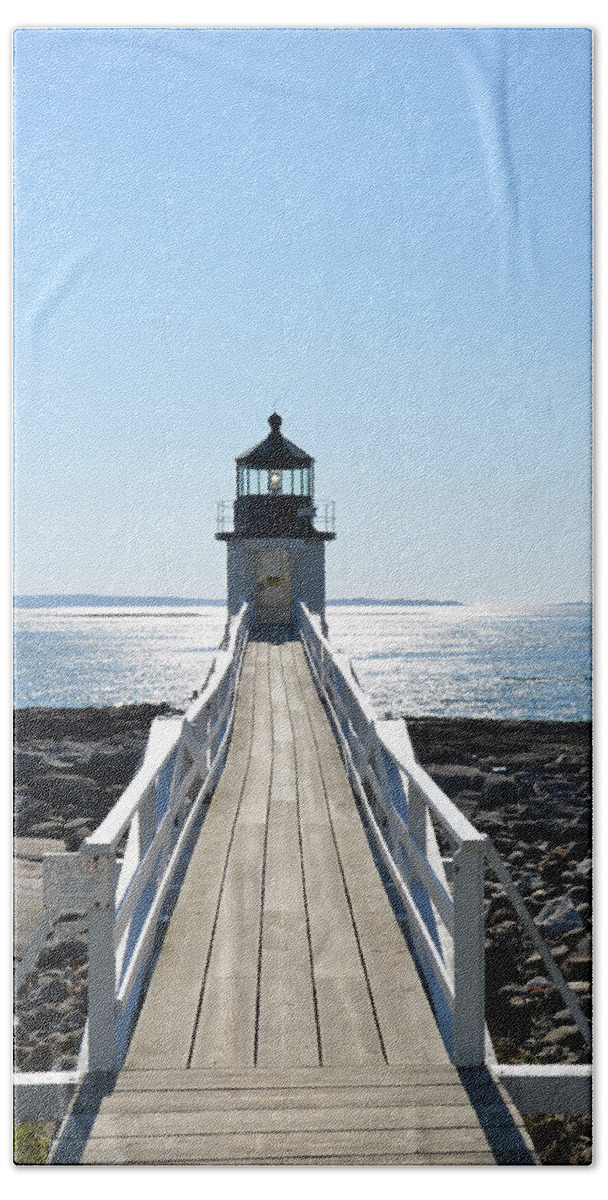 Lighthouse Hand Towel featuring the photograph Brilliant Light by Corinne Rhode