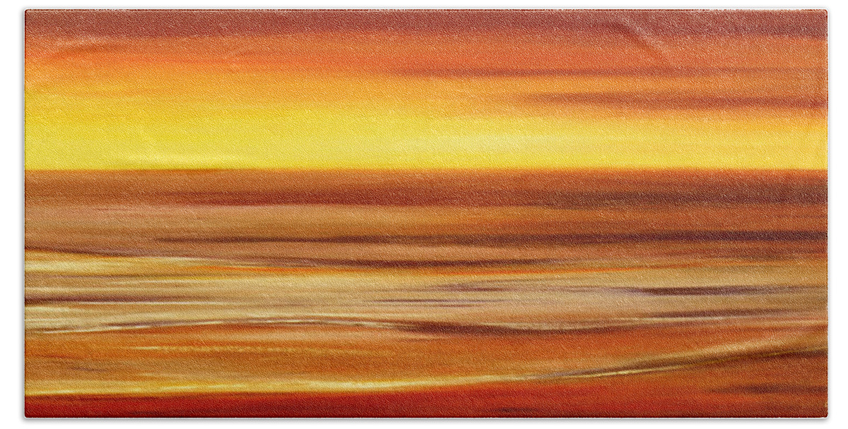 Sunset Paintings Hand Towel featuring the painting Brushed 3 by Gina De Gorna