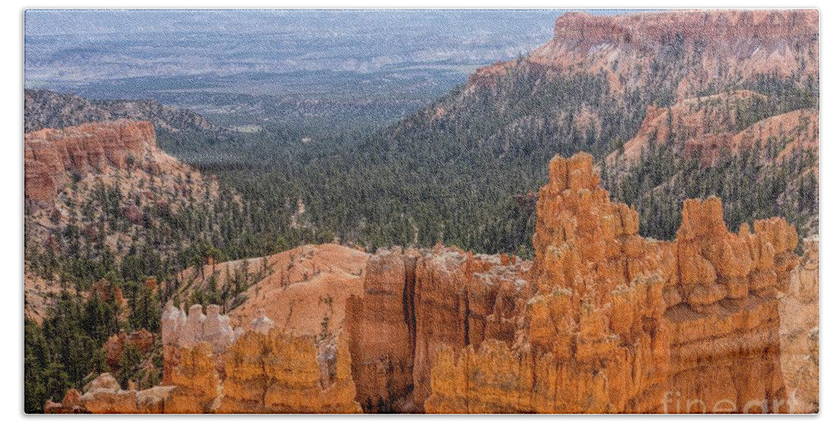 Bryce Bath Towel featuring the photograph Bryce Canyon in Spring by Peggy Hughes
