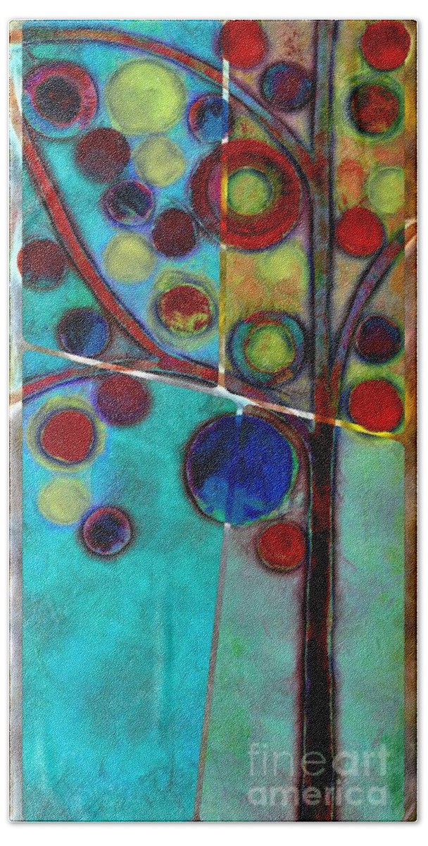 Tree Bath Towel featuring the painting Bubble Tree - 7546l2 by Variance Collections