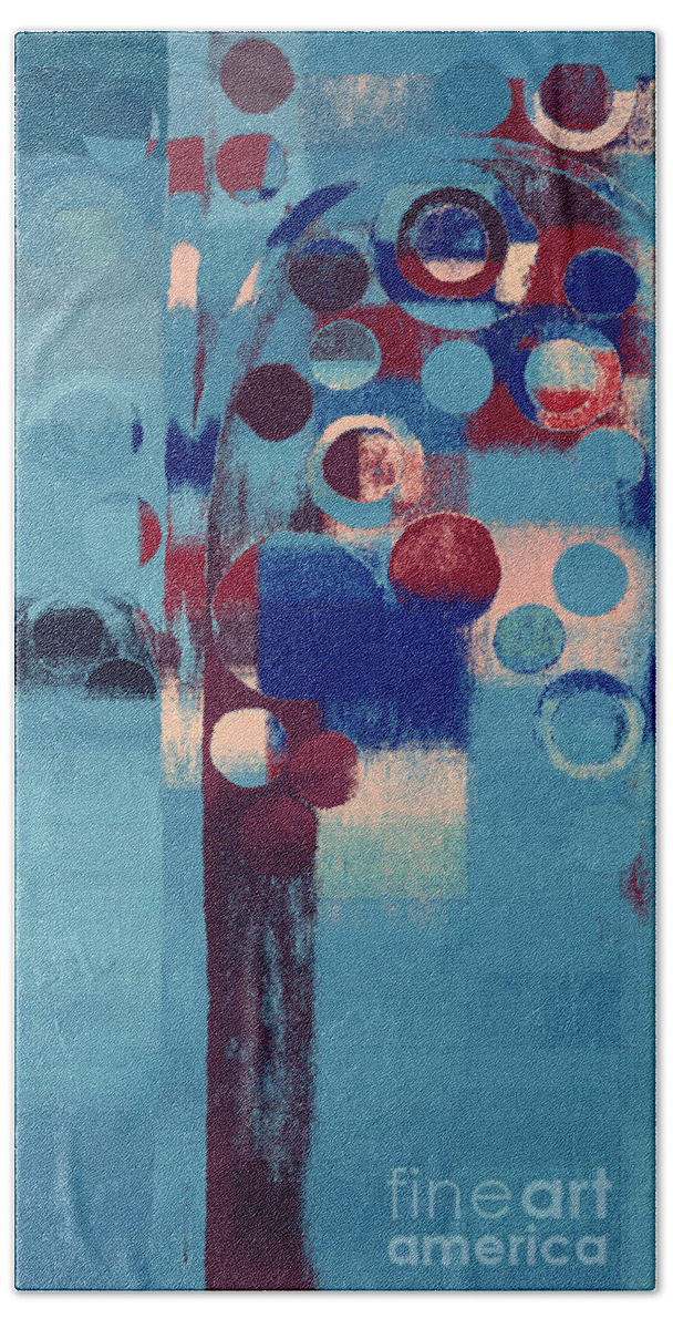 Blue Hand Towel featuring the painting Bubble Tree - 85l-j4 by Variance Collections