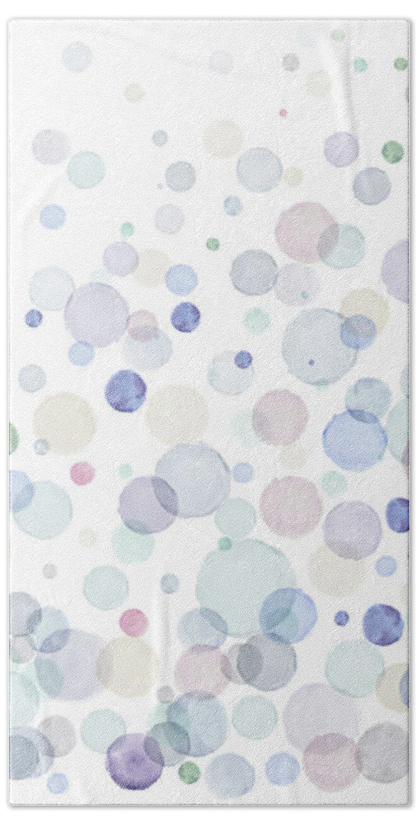 Bubbles Bath Towel featuring the painting BUBBLES - Abstract watercolor . by Aga and Artur Szafranscy